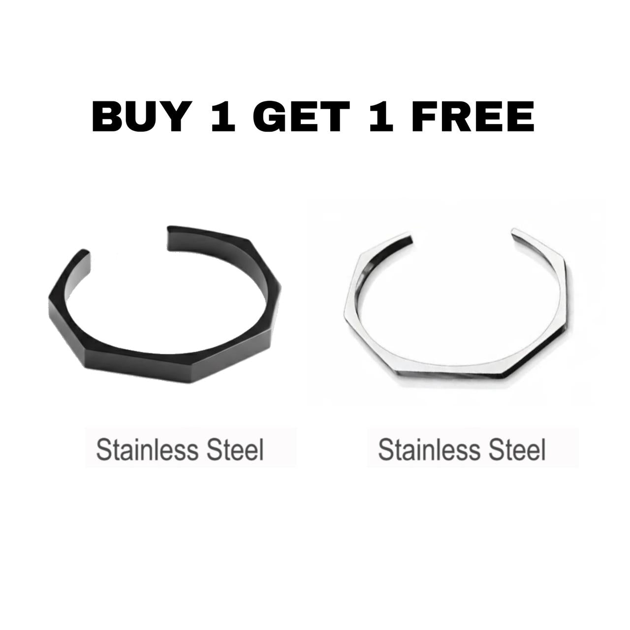HEXA BRACELET ( SILVER AND BLACK )