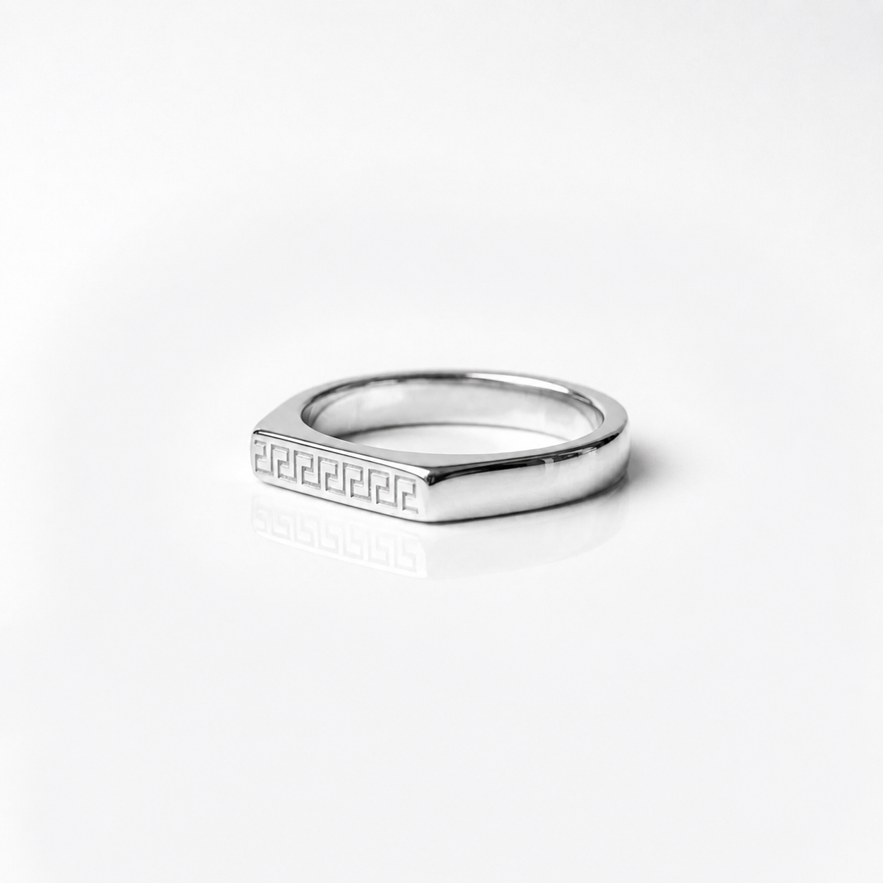 Elysian Greek Key Ring for men's