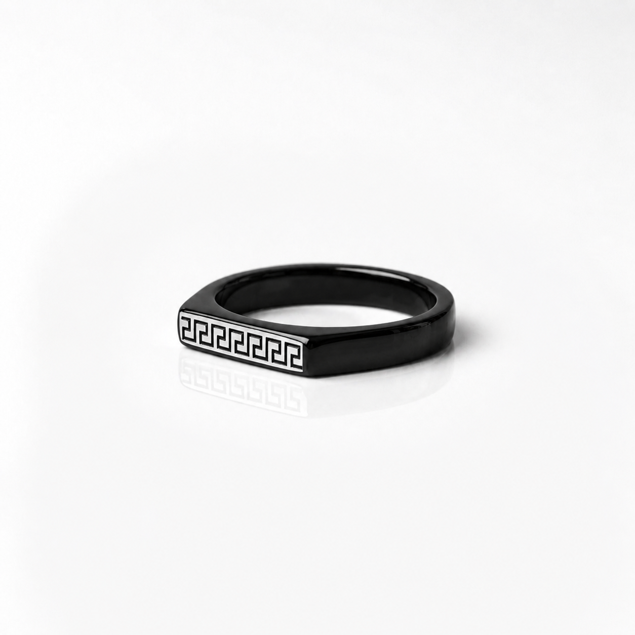 Elysian Greek Key Ring for men's