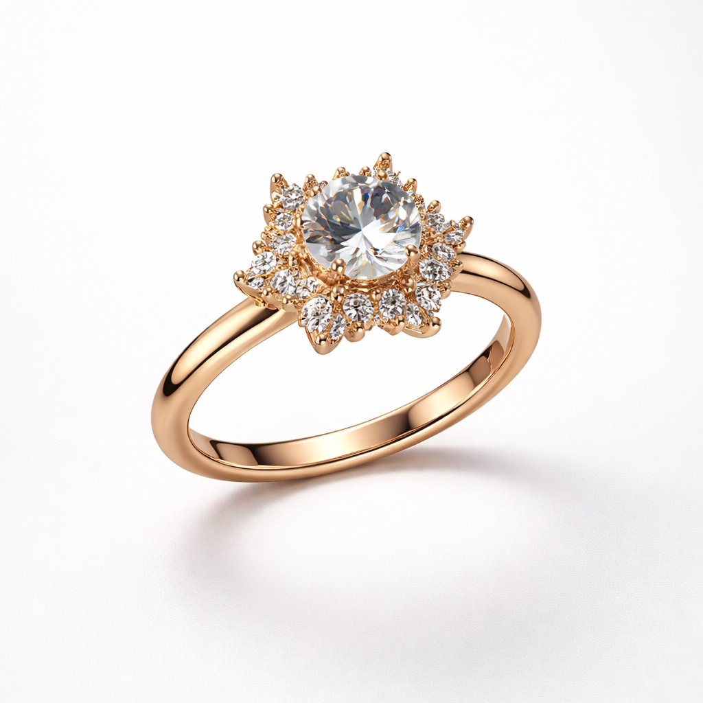 Dazzling rose gold engagement ring