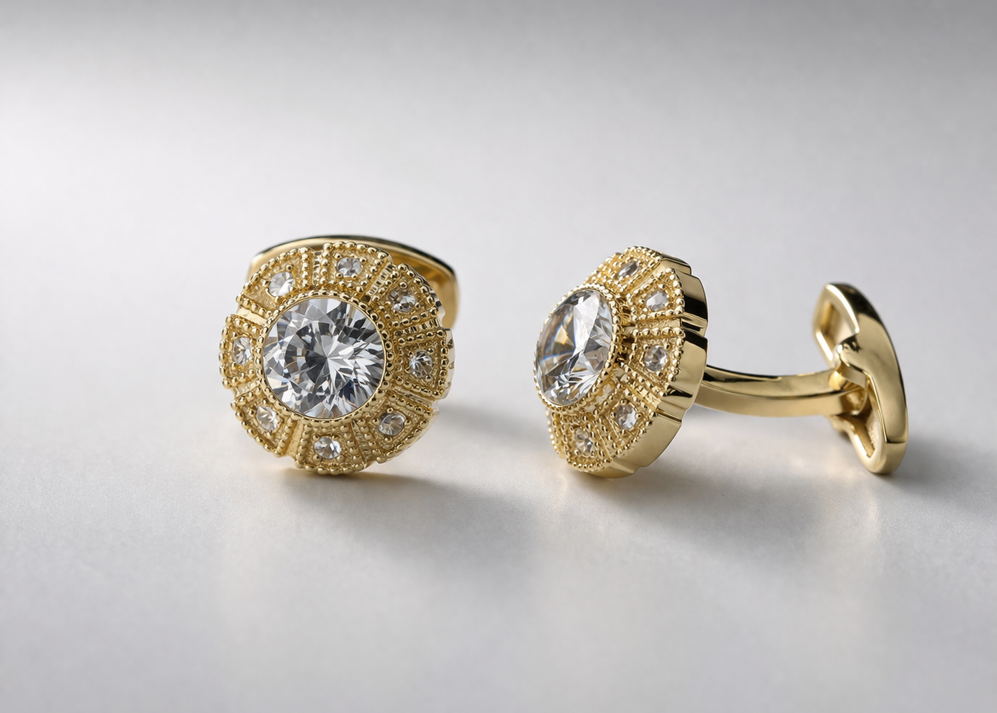 Elegant gold jewelry with gemstones