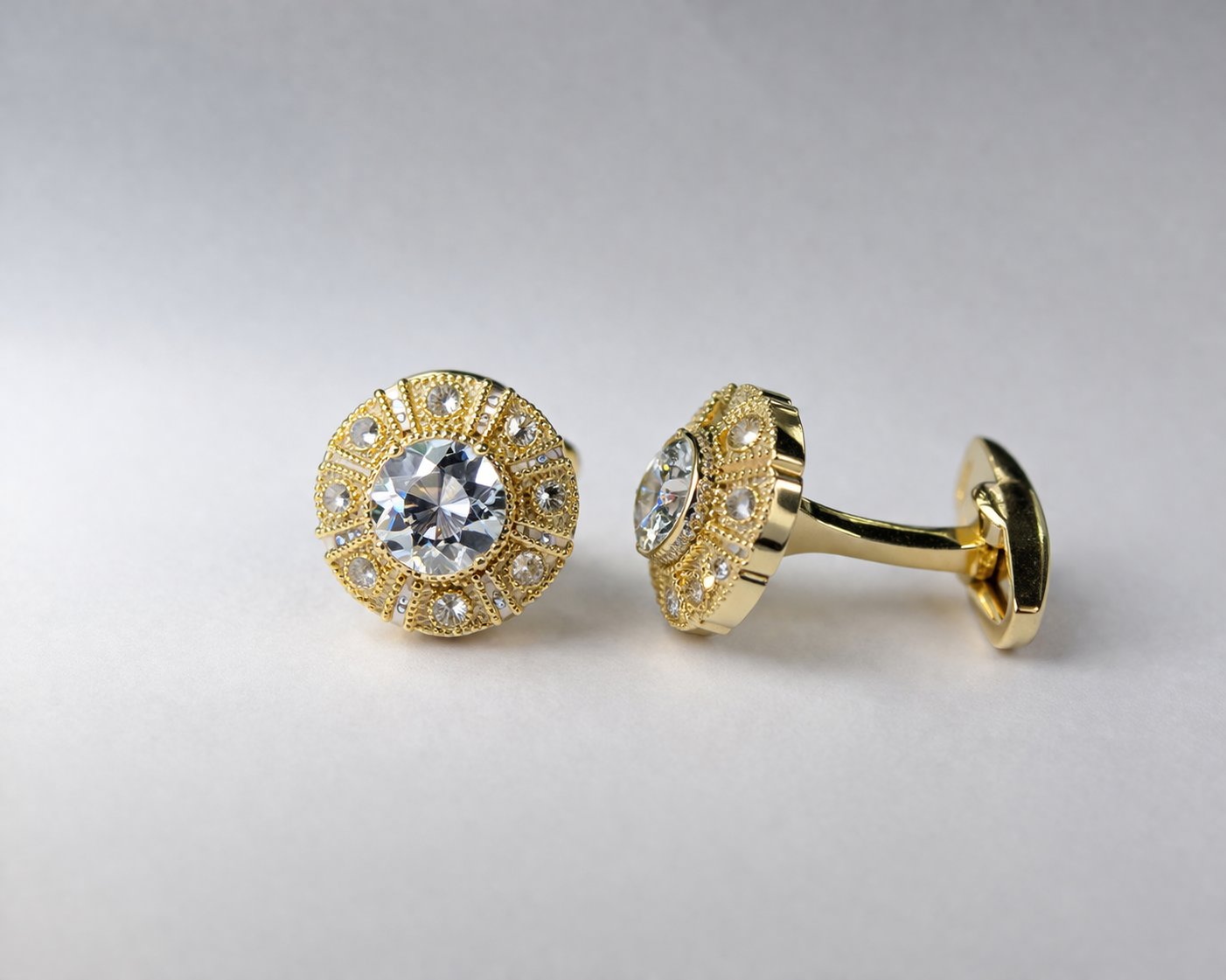 Elegant gold jewelry with gemstones