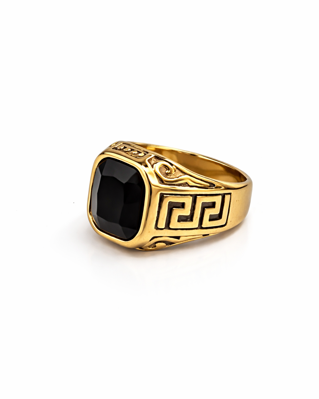 Elegant gold signet ring with onyx