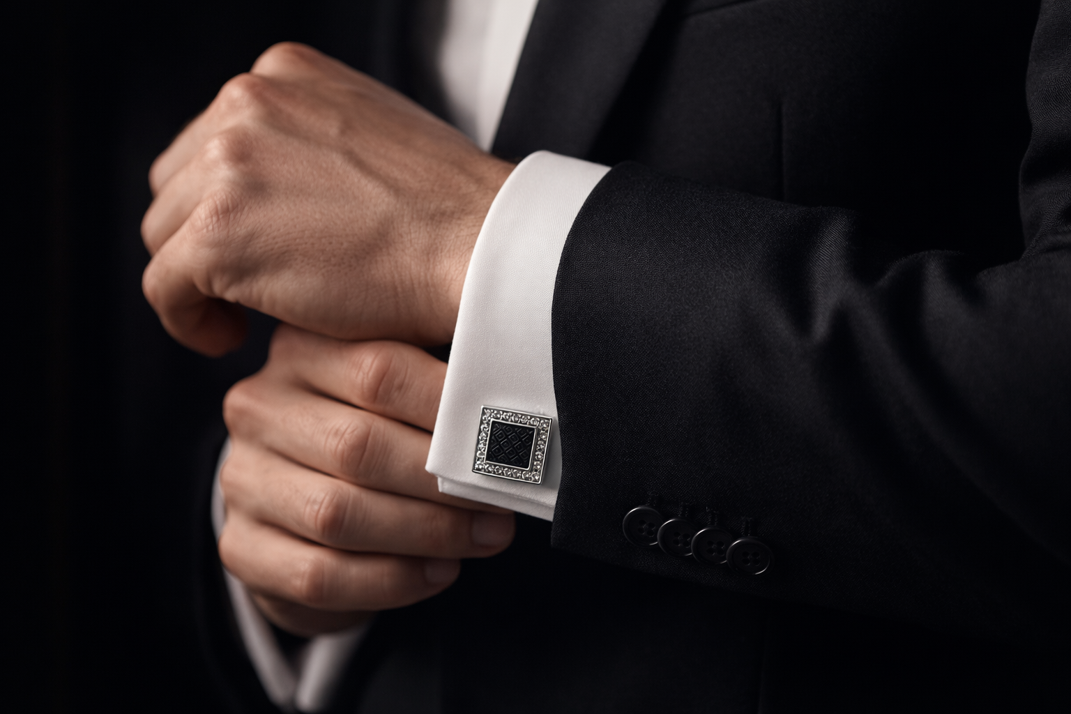 Luxurious cufflinks with diamond details