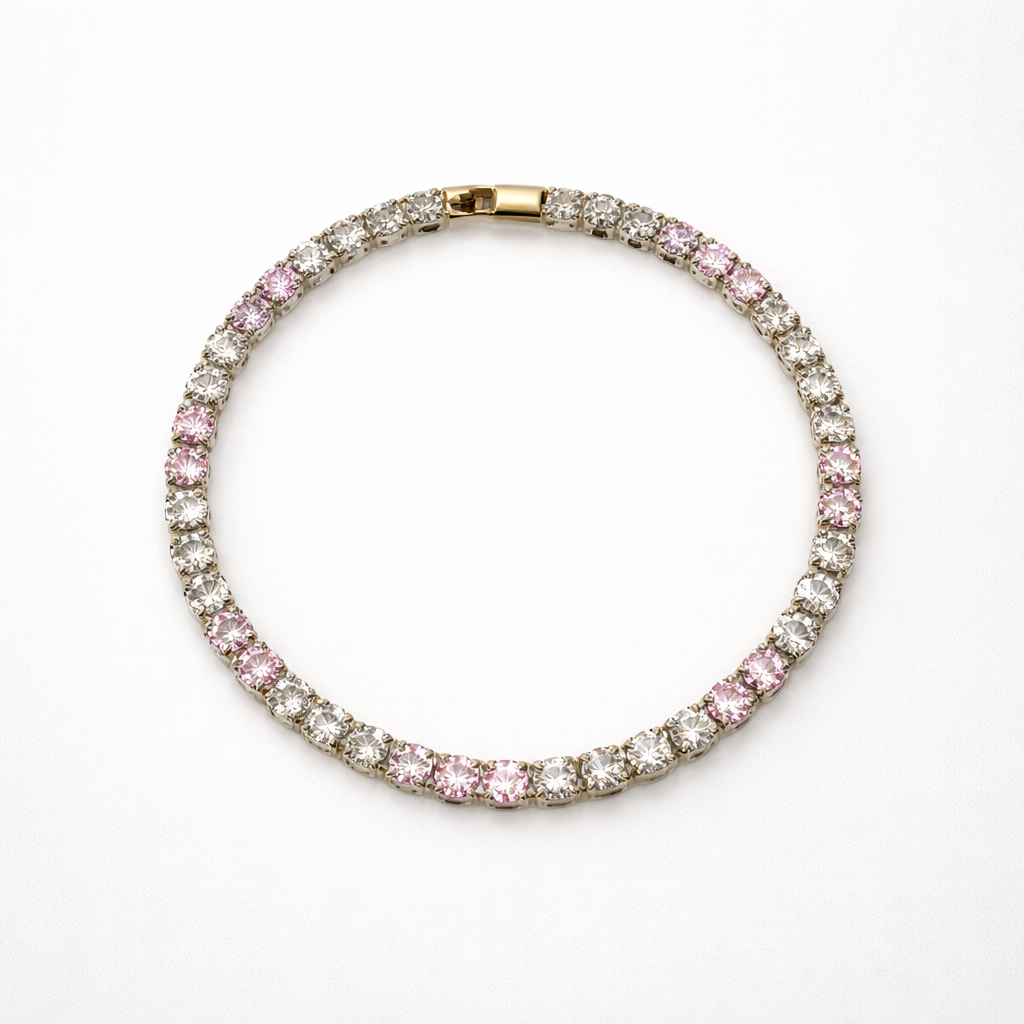 Elegant pink sapphire and diamond bracelet