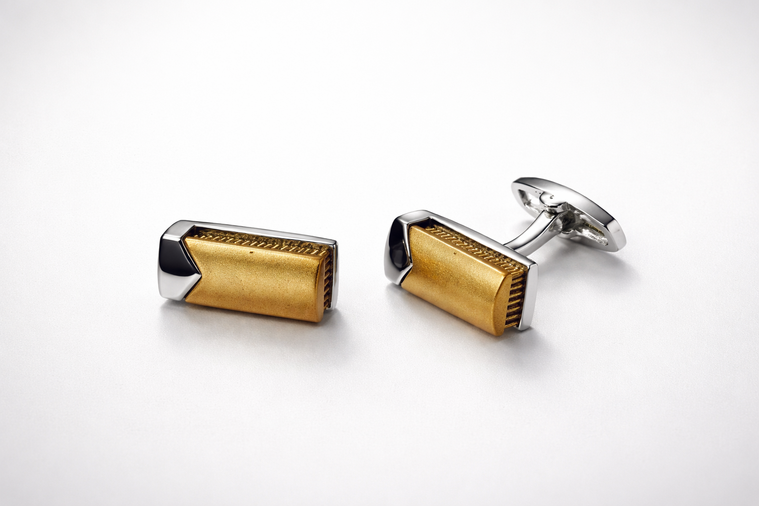 Elegant silver and gold cufflinks