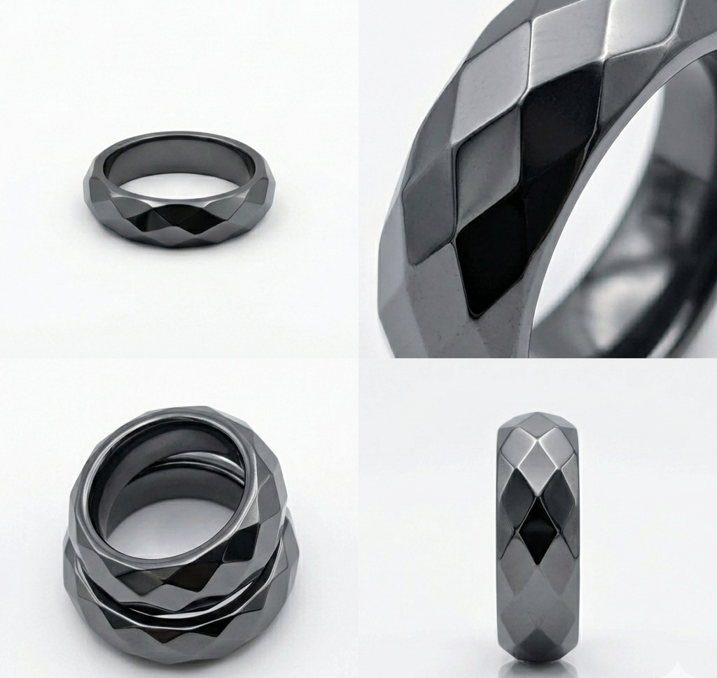 Black Hematite Magnetic Ring