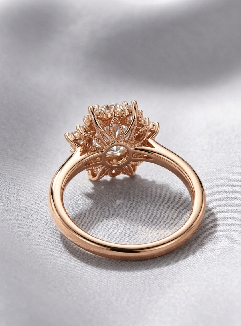 Dazzling rose gold engagement ring