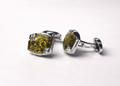 Luxury silver cufflinks with diamond details