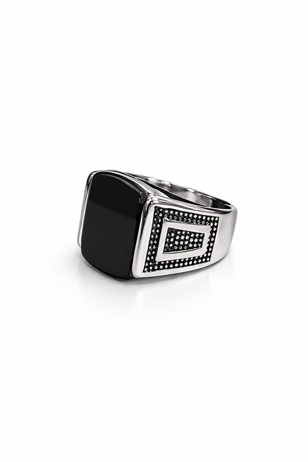 Sleek black onyx signet ring