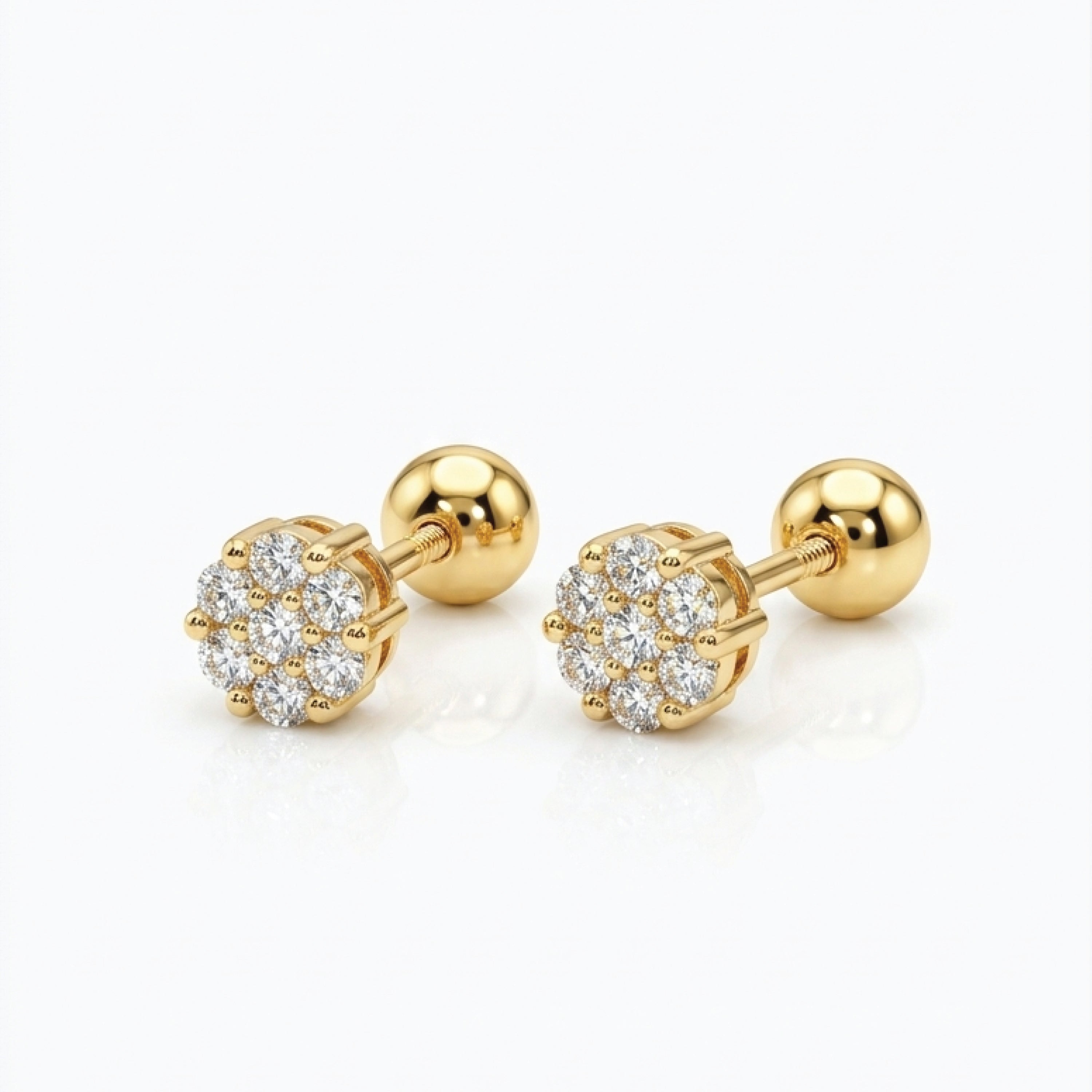 Crystal Floral Tiny Piercing Stud (Silver)